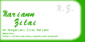 mariann zilai business card